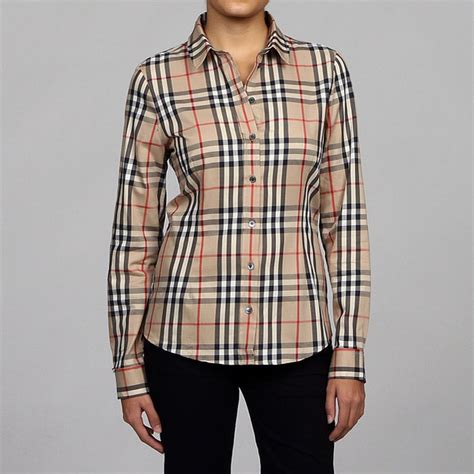 womens burberry tops|Burberry plaid shirt women's.